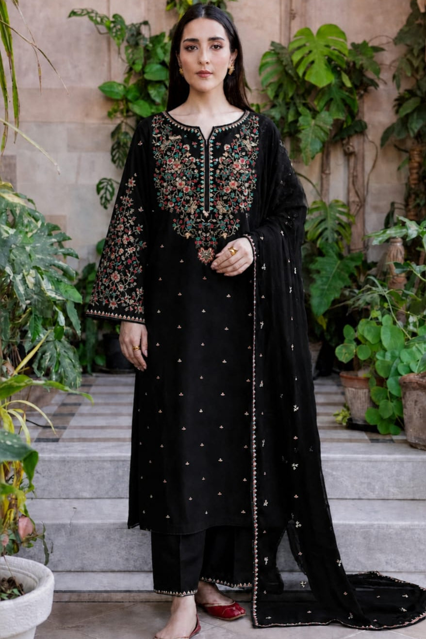 Batik - 3PC Unstitched Dhanak Embroidered Suit