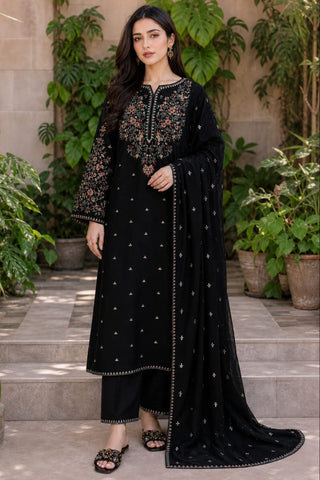 Batik - 3PC Unstitched Dhanak Embroidered Suit