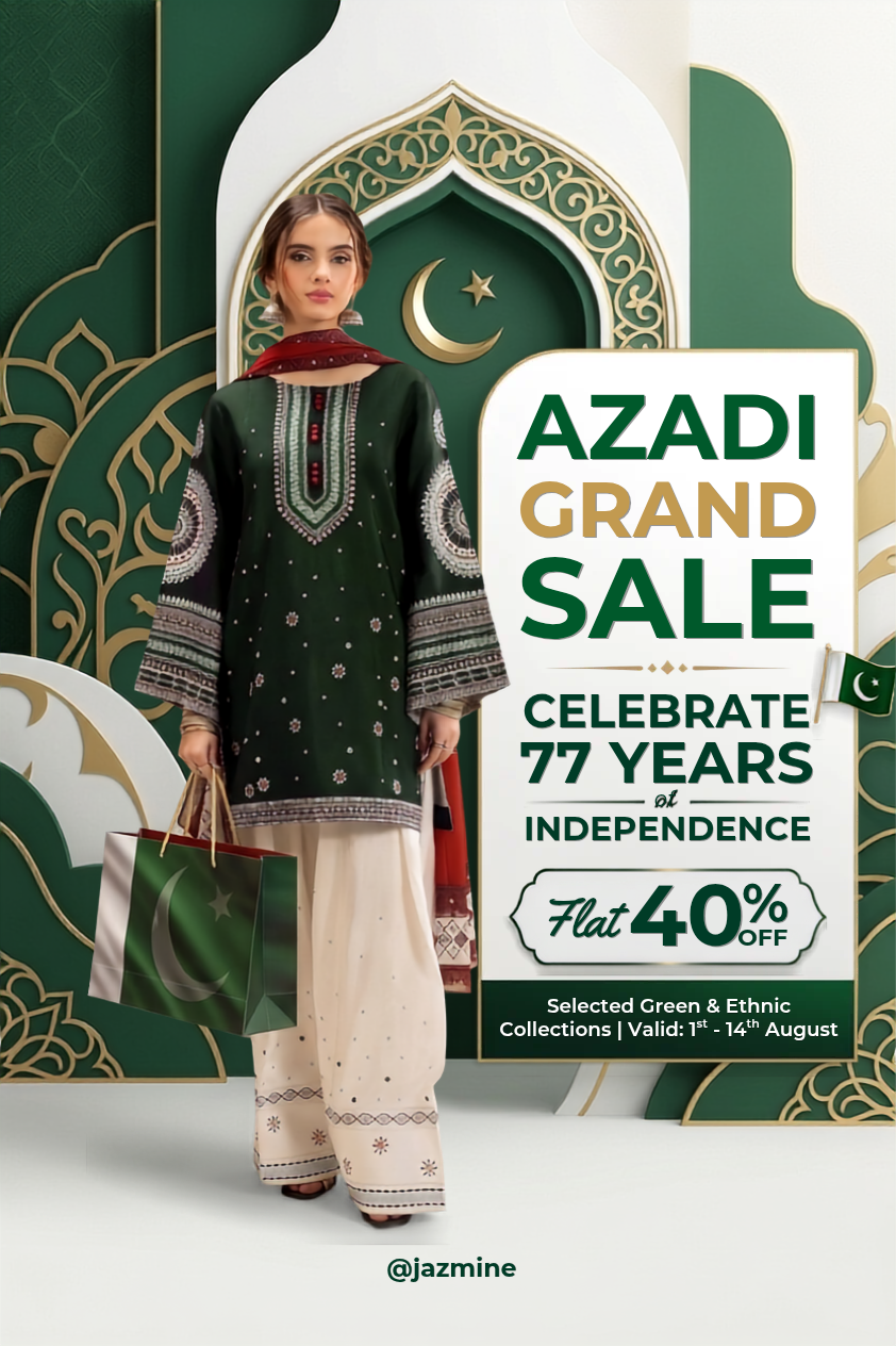 Jazmine Unstitched 3 Piece Heavy Embroidered Lawn