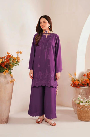Sapphire - Dhanak 3-Piece Unstitched Embroidered Suit