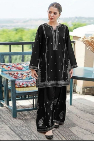 Embroidered 2Pc Lawn Unstitched Summer Dress - AL-000B